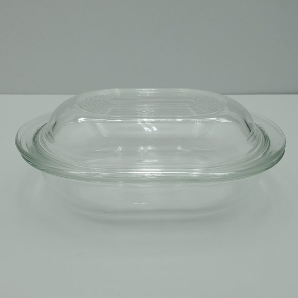 Pyrex Clear Glass Oval Refrigerator Dish w Ribbed Lid 602-B 700 ml 24 oz - Picture 12 of 12
